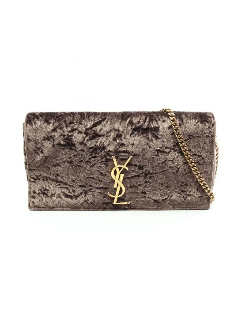 Saint Laurent Paris Shoulder Bag Kate 99 Brown Fabric 99 Chain
